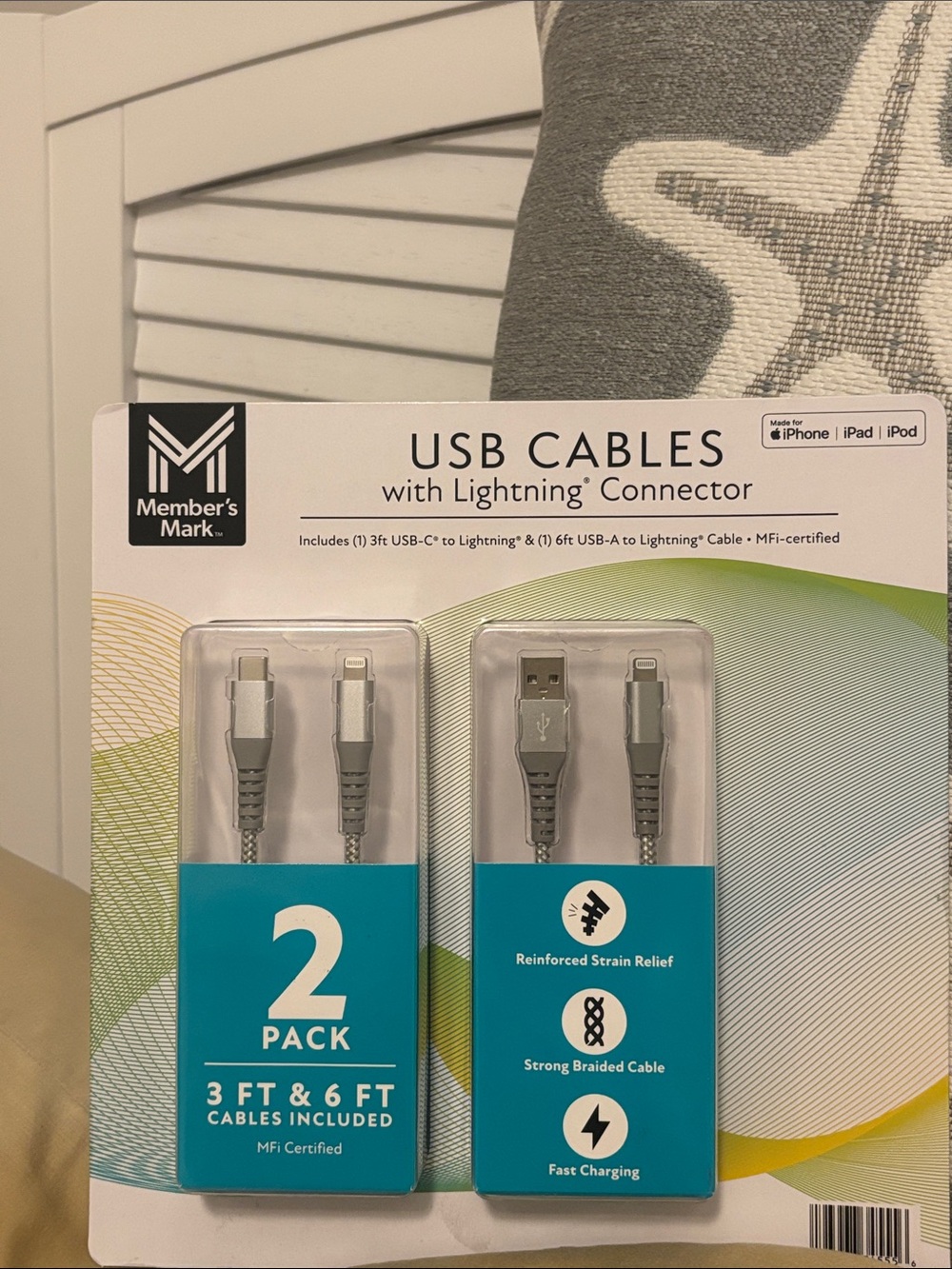 USB to Lightning 2-Pack Charging Cables - Gray